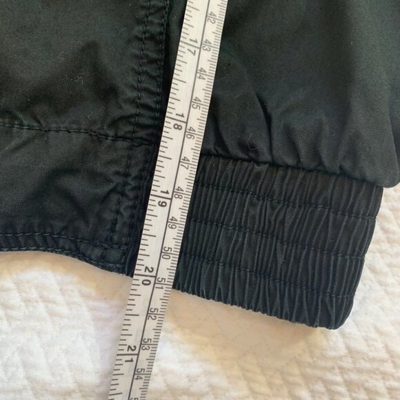 BEBE Black 100% Cotton Bomber Full Zip Moto Jacket size S - Picture 9 of 10